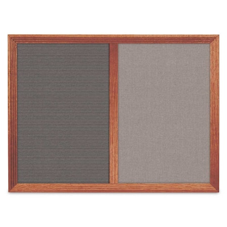 United Visual Products Enclosed Corkboard, 1 Door, 72"x36", 4" Fra UV3418-BRONZE-RUBBER